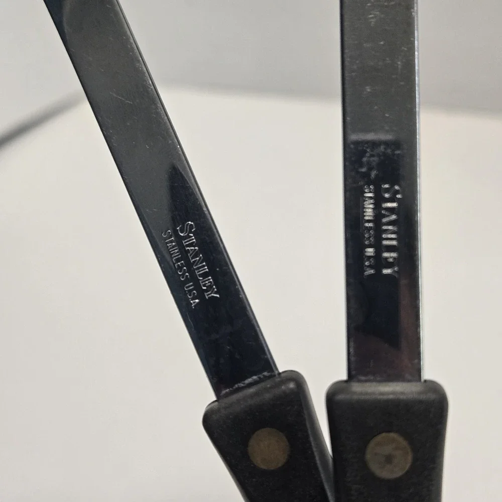 Vintage‎ Stanley Stainless Spatula Spoon Ladle Black Handle Kitchen Utensil Set